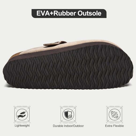 Women's Suede Platform Clogs Arch Support Casual Mules Indoor Outdoor - Picture 6 of 7